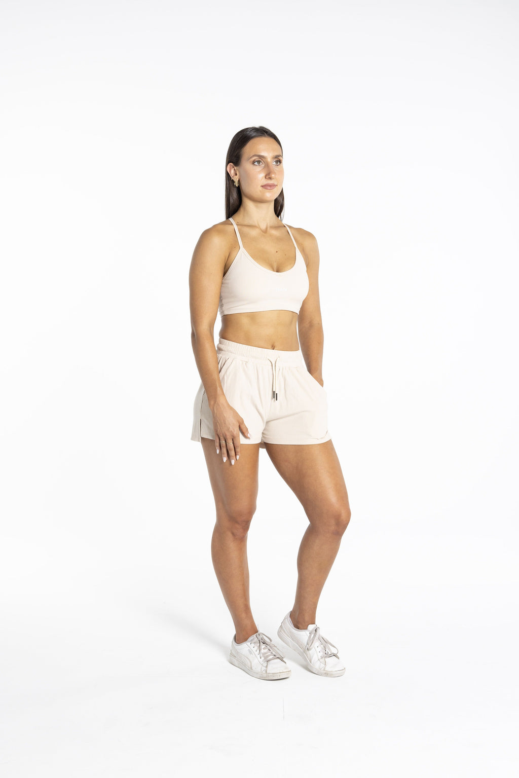 Ribbed Shorts- Oat